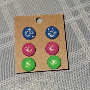 Fun Post Earrings- 3 Pairs